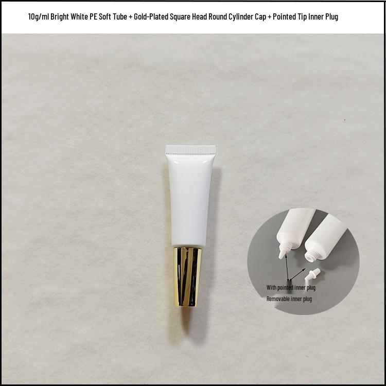 In Stock 10g Eye Cream Empty Tube - Milky White Refillable Skincare Cosmetics Packaging 