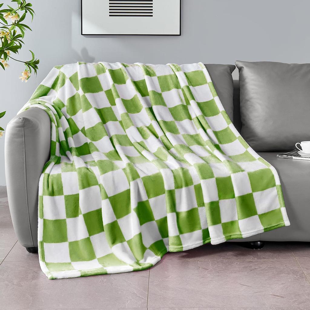 Schwarz-Weiß karierte Decke Flanell Weich Bequem Heimdecke Babydecke Geburtstag Feiertagsgeschenk