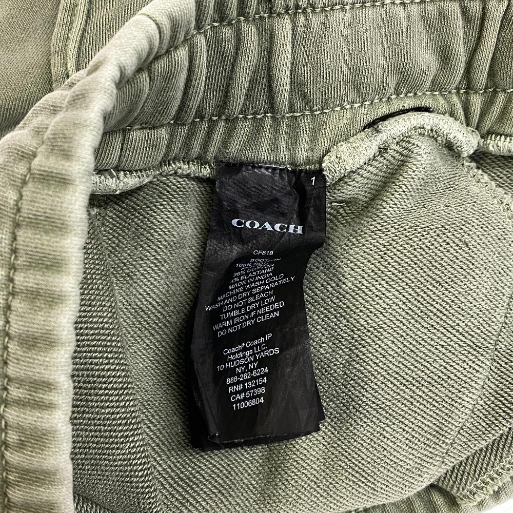 Coach CF818 Waist Rubber Cotton Drawstring Pants Pants Green Cotton Mens Used