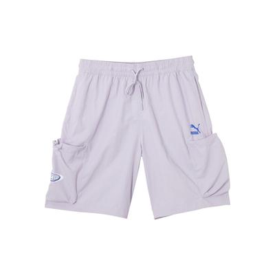 Classics Dance Crew Woven Shorts Logo Print Drawstring Mid-Rise Fit Casual Shorts Men Shorts Light-Purple 627176-68