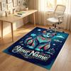 Cat Theme Crystal Velvet Rug Personalized Custom Name Text Soft Floor Mat Home Decor