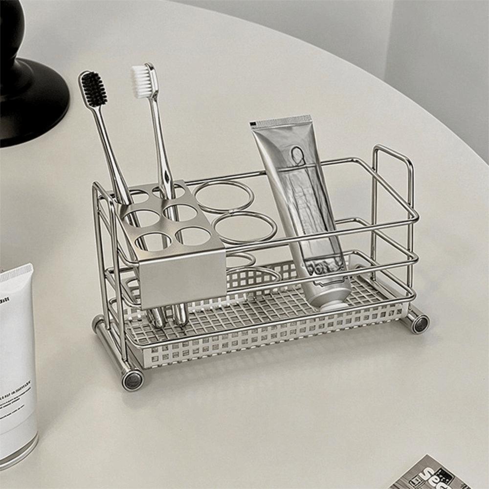 Rust Resistant Countertop Organizer Stainless Steel Toothpaste Stand Countertop