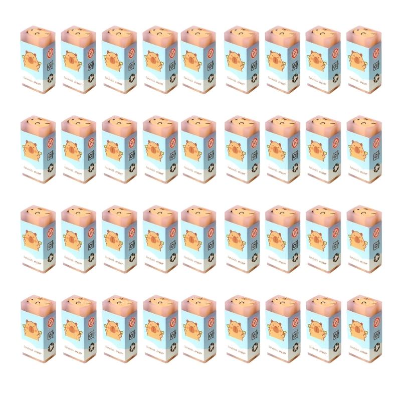 36PCS Colorful Capybara Eraser Creative Animal Shape Eraser For Student Children Classroom Reward Stocking Fillers 1