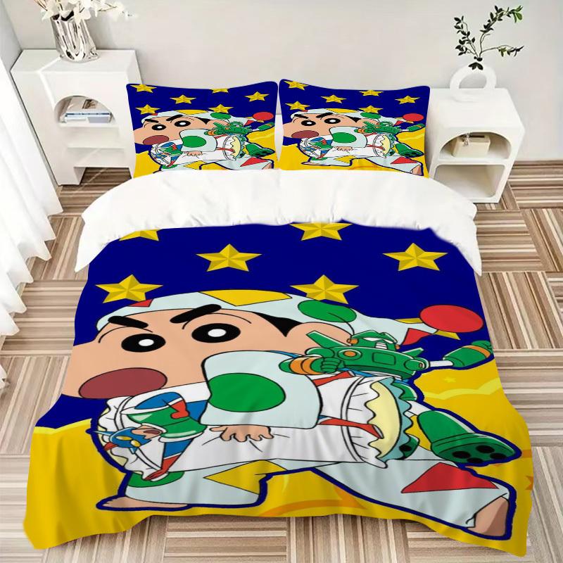 3pcs Crayon Shin-chan Duvet Cover Set, 1 Duvet Cover + 1/2 Pillowcases (No Insert),Bedroom Decor, Allseason Comfort Yy251021289