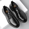 2024 Classic Genuine Leather Men's Dress Shoes Black Brown Cap Toe Lace-Up Oxford Company Business Office Formal Shoes for Men