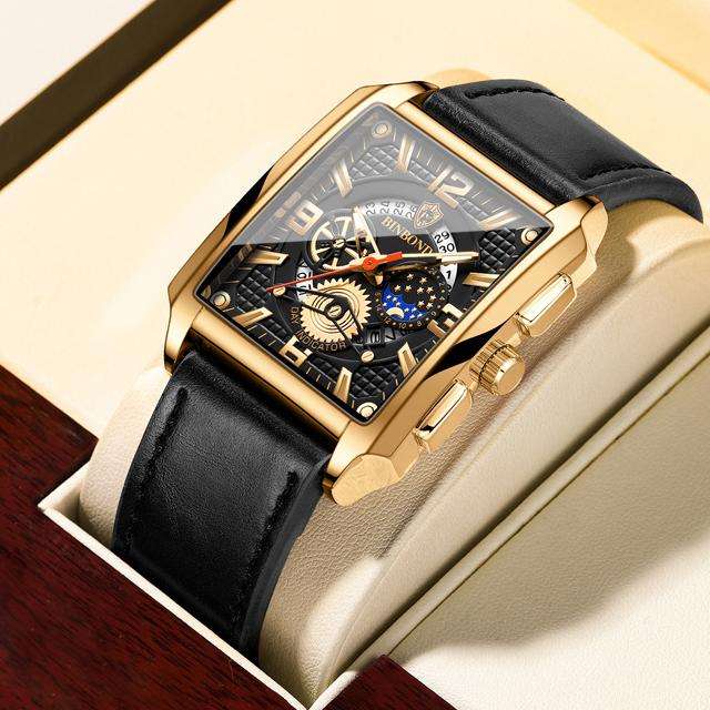 BINBOND 5663 B5663 Top Luxury Men Watches Business Top Brand Man Wristwatch Waterproof Luminous Date Week Quartz Men's Watch