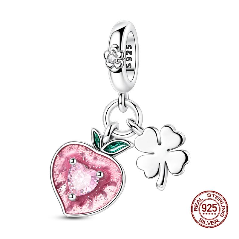 Original Charm Copper Fruit Four-Leaf Clover Series Charm Bead Fit 3Mm Original Bracelet For Women Diy Jewelry Gift