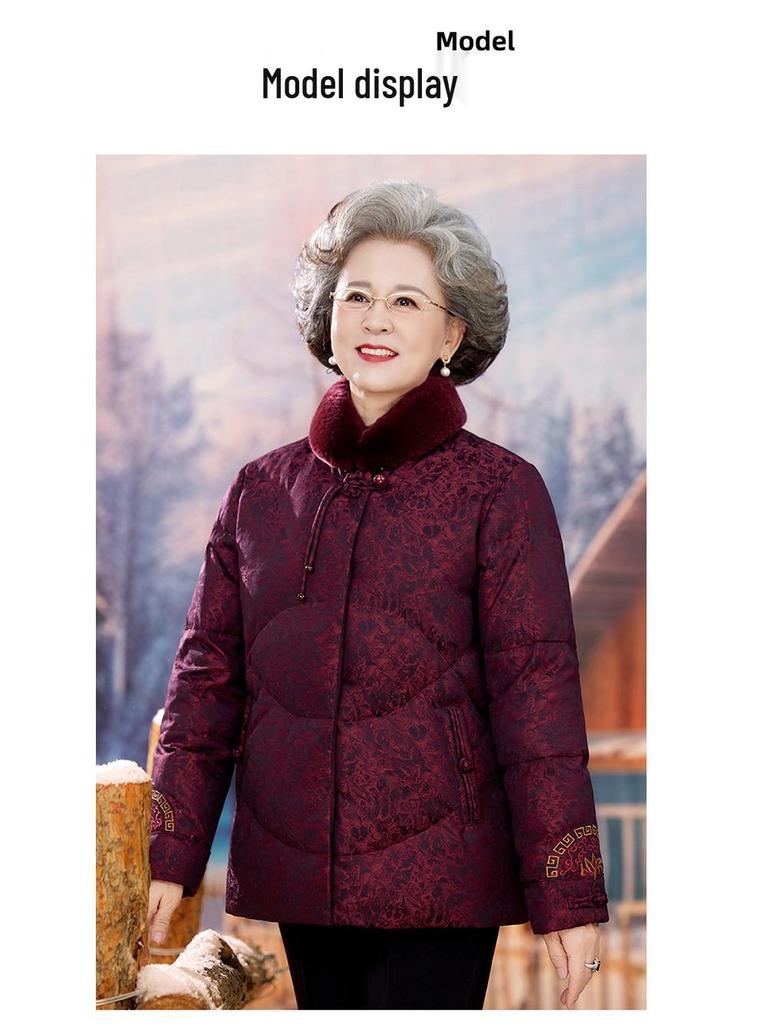 Damen Winter Daunenjacke mit Pelzkragen - Dick, Warm und Stilvoll für ältere Damen