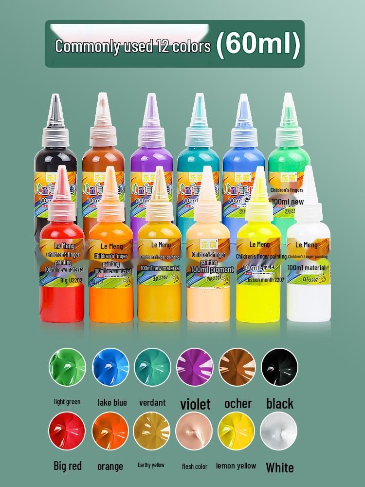 

Набор смываемой гуашевой пальчиковой краски Le Meng 24 цвета для детей