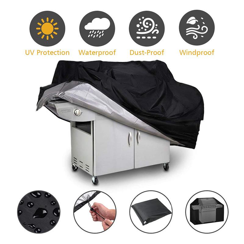 210D Oxford cloth barbecue grill cover dust-proof and waterproof Heavy-duty charcoal grill outdoor rain cover
