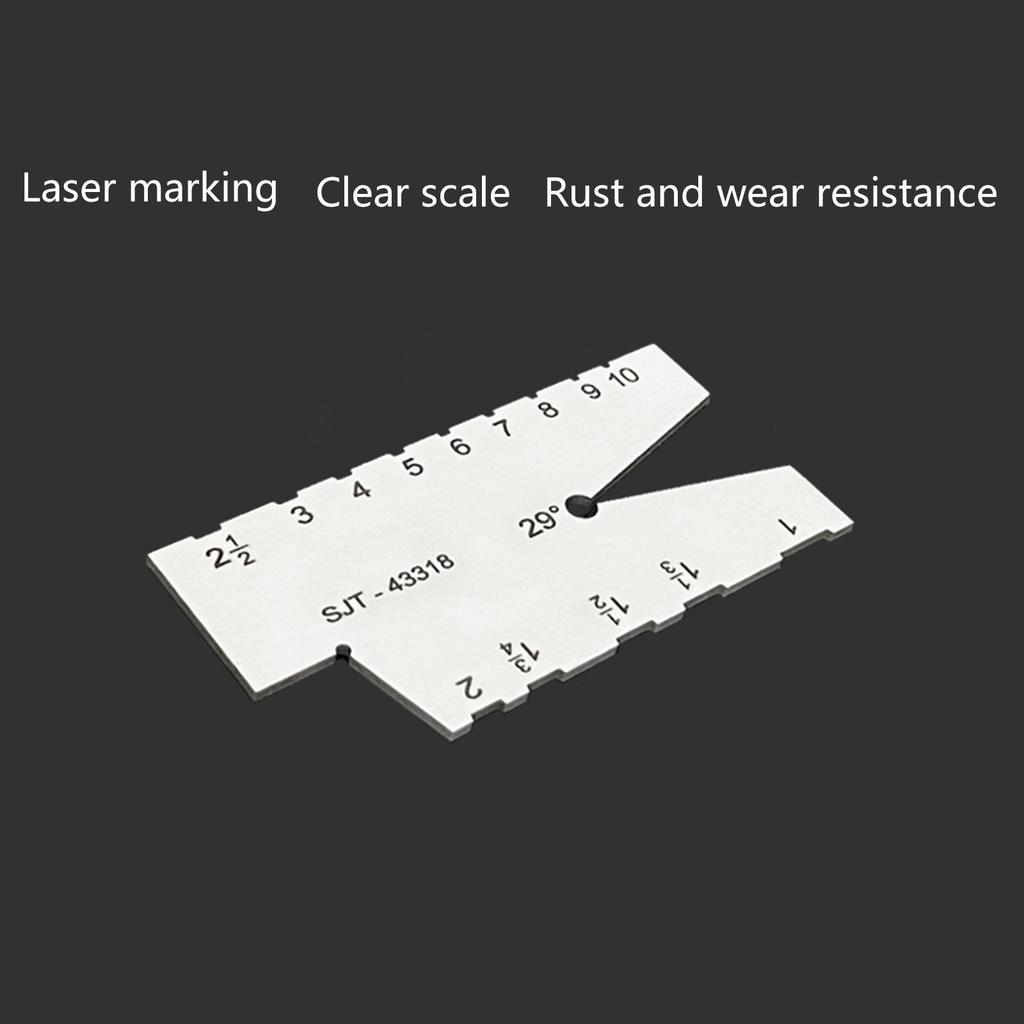 29/30 Degree Thread Gauge Stainless Screw Angle Template Gage Thread Cutting Angle Gauge Grinding Gage Inspection Tool