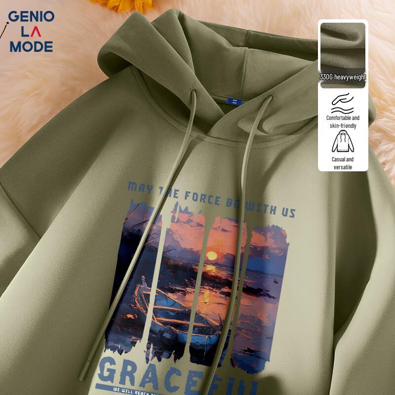 

GENIOLAMODE Men s Letter Graphic Hooded Sweatshirt 3XL