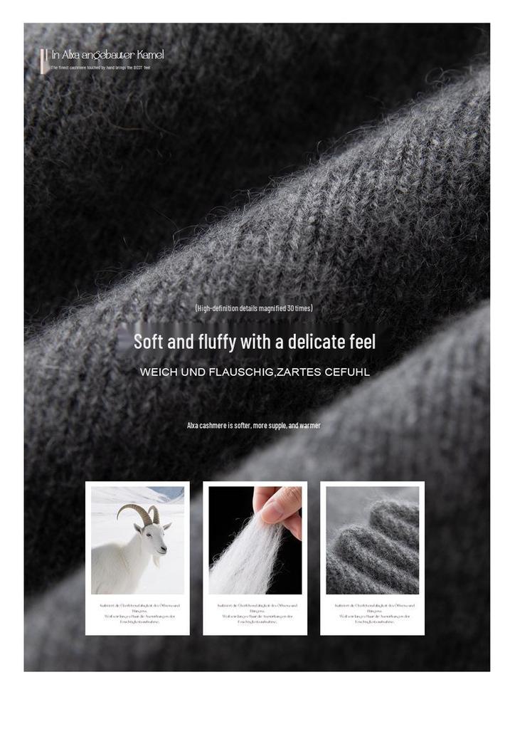 Elegant Autumn/Winter Women's Cashmere Sweater: Round Neck, Half-Button, Long Sleeve Pullover.