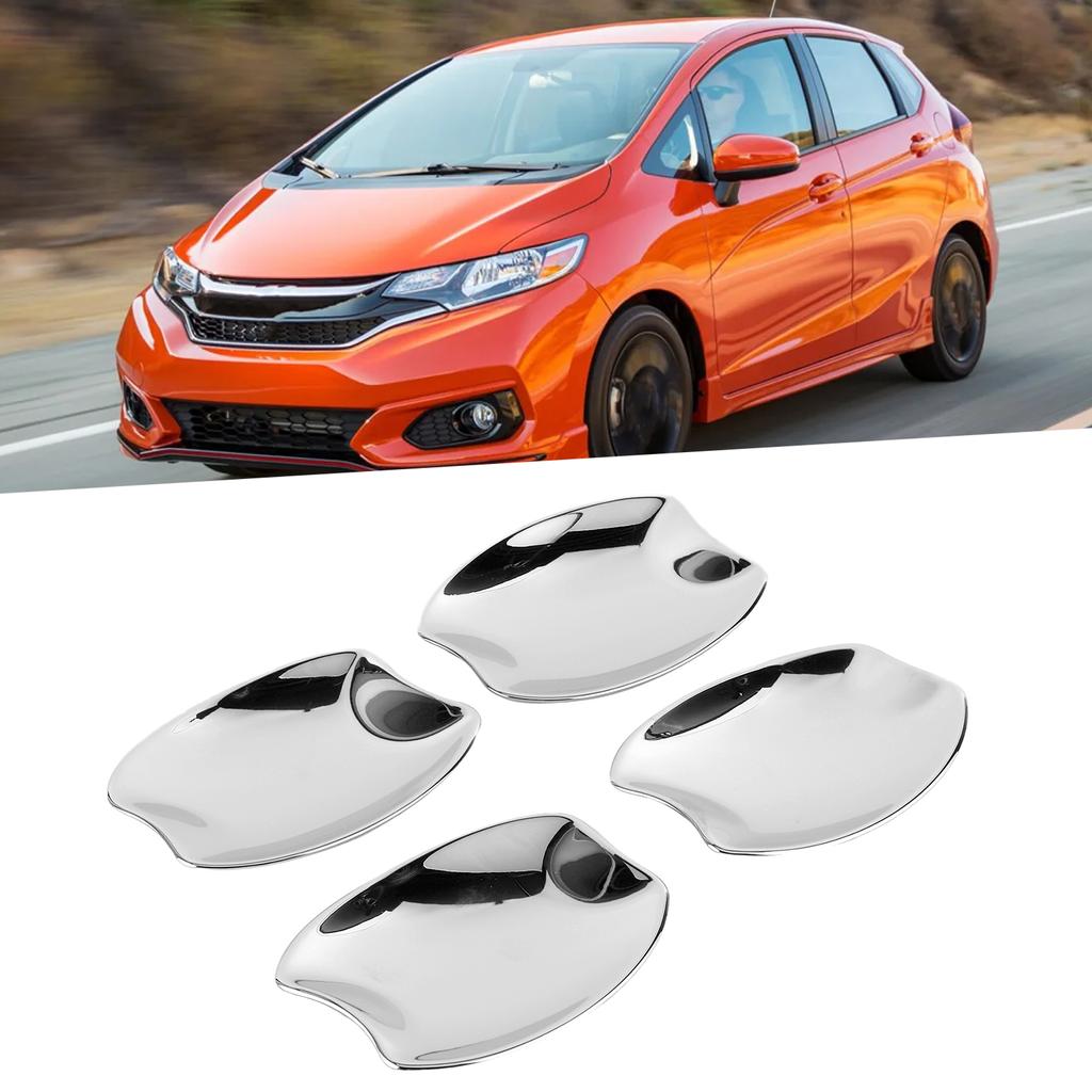 4pcs Side Door Handle Bowl Cover Trim Chrome ABS Fit for Honda Fit Jazz GR 2020‑2021
