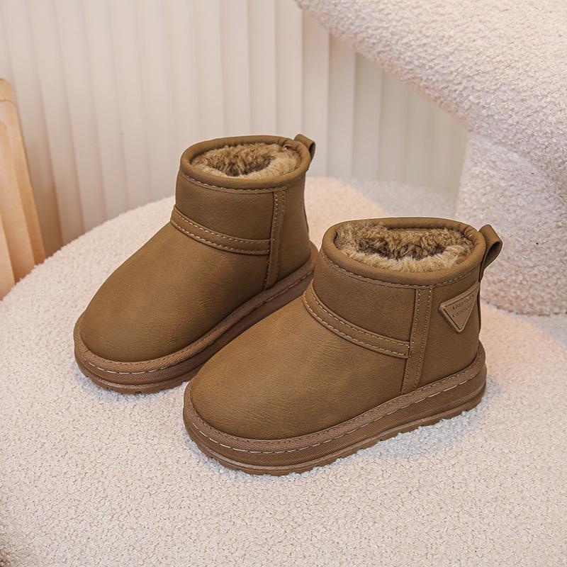 2025 Winter Children's Plush Snow Boots - Warm, Thick Cotton Slip-ons for Boys & Girls