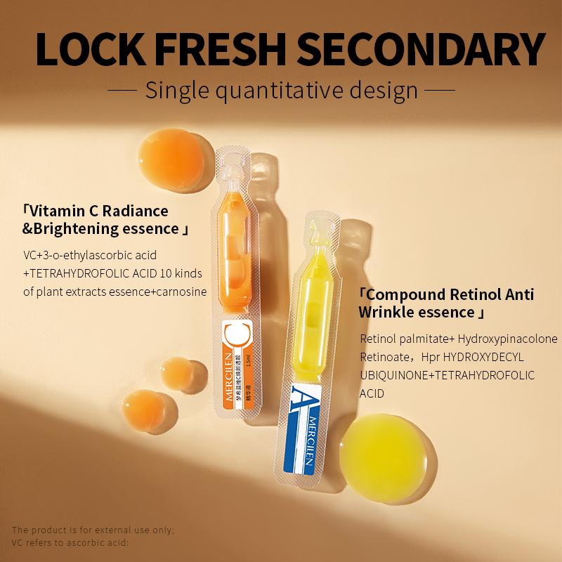 MERCILEN Morning C and Night A Essence Combination Moisturizing Moisturizing Moisturizing and Moisturizing Facial Anti -Wrinkle Anti -Wrinkle Essence