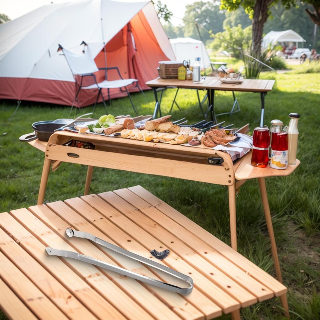 BBQ Sausage Turning Tongs Hot Dog Stainless Steel Features