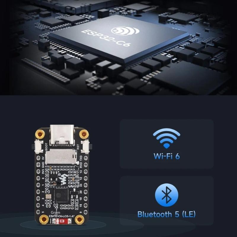 Waveshare ESP32-C6 1.47inch Touch LCD TouchScreen Display Development Board IPS Supports WiFi 6 & Bluetooth ESP32 C6 1.47 inch