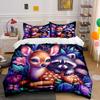 Enchanted Floral And Woodland Creatures Printed Duvet Cover Set1 Duvet Cover+2 Pillowcasemulti Size Bedroom Bedding Decor