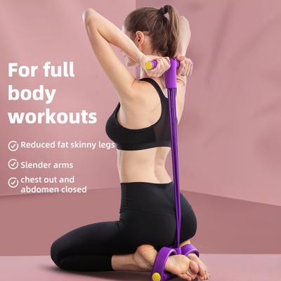 4/6-Tube Pedal Puller Resistance Band with Handle Multifunction Elastic Yoga Sit-up Pull Rope Men Women Pedal Tensioner Exerciser Workout Equipment