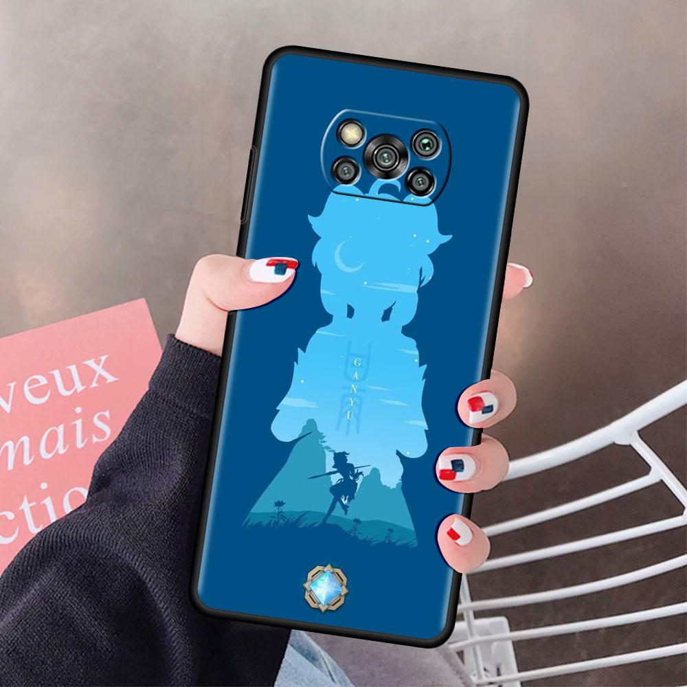 Genshin wpływ Anime etui na xiaomi mi Poco X3 NFC M3 Pocophone F1 F3 GT czerwony mi K40 Pro dla mi 10T Pro Capa pokrowiec na telefon