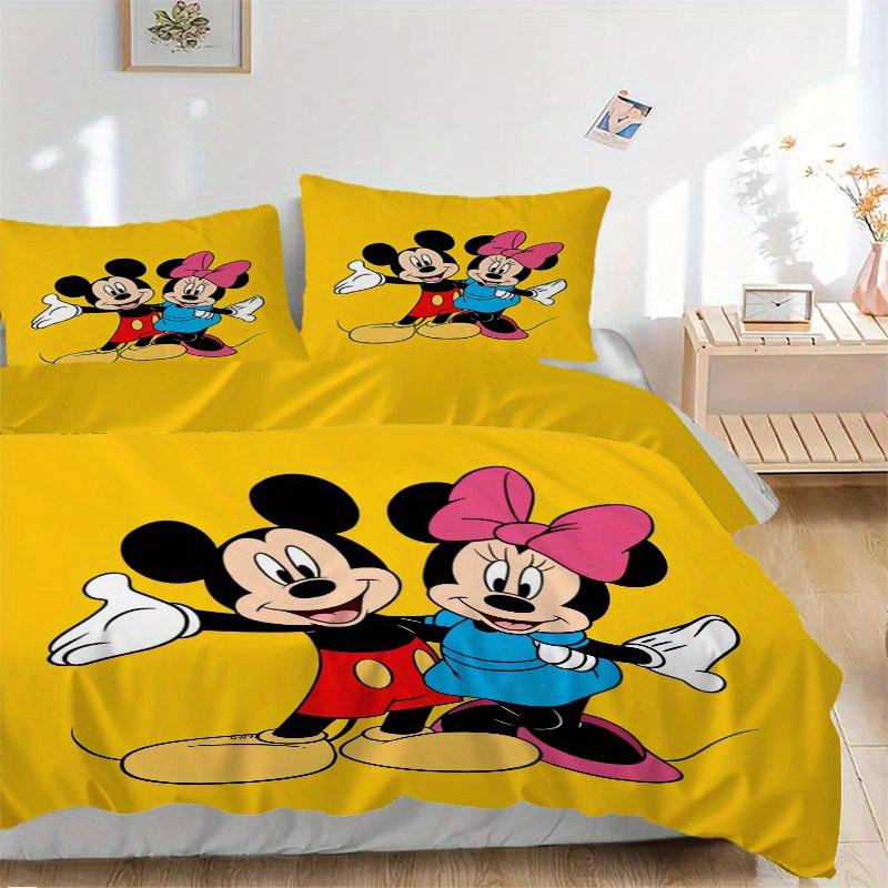 3pcs Mickey Mouse Minnie Mouse Bedding Set Includes Quilt Cover and Pillowcases, Suitable for All Seasons W072