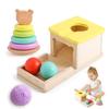 Kids Wooden Montessori Toys Coin Ball Busy Drum Color Shape Cognition Match Educational Sensory Toys Baby Teaching Aid Toy Gifts
