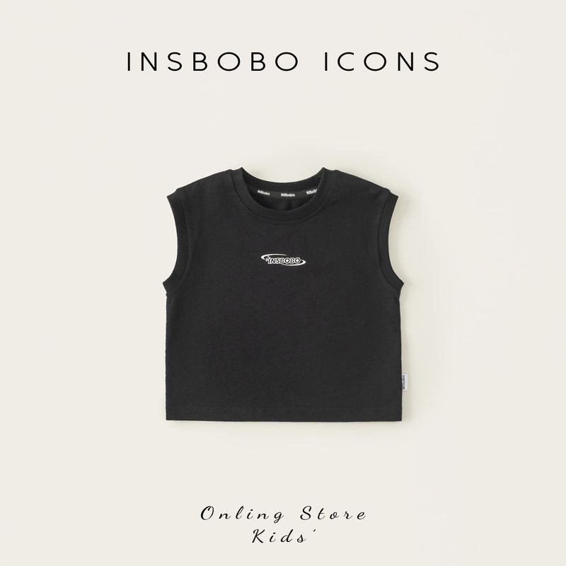 Insbobo Boys  Vest 2026 Summer New Style Boys  T-Shirt Children s Top Baby Summer Clothing Boys  Trendy Clothing Black 80