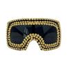 Hip Hop Extra Large Square Studded Shield Sunglasses Unisex Punk Mask Style Glasses for Theme Parties Concerts Bold Look 2026