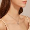 LinkerLove Moissanite Pendant Necklace Diamond Circle Pendant Chain for Women S925 Silver Choker Necklace Fine Jewelry
