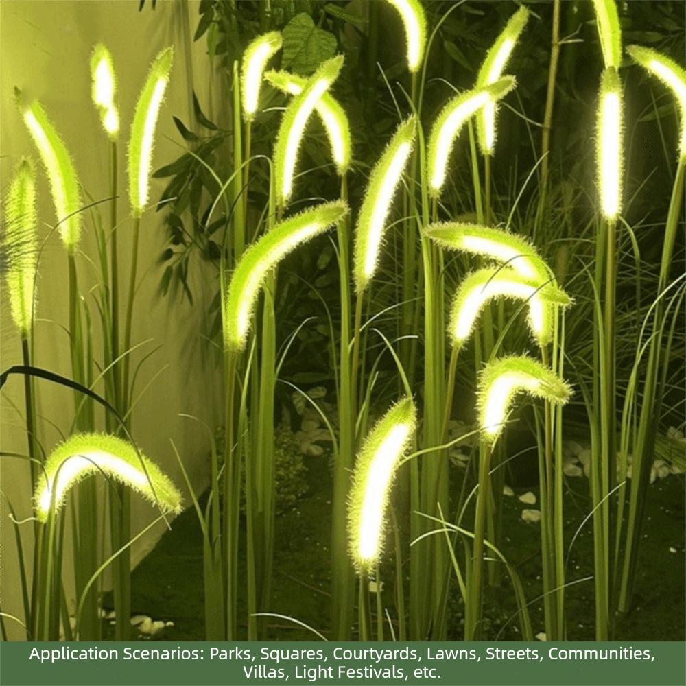 Solar Powered Solar Powered Light LED Light Fiber Optic Dog Tail Grass Lamp Waterproof Ground Plug Outdoor Light Country House