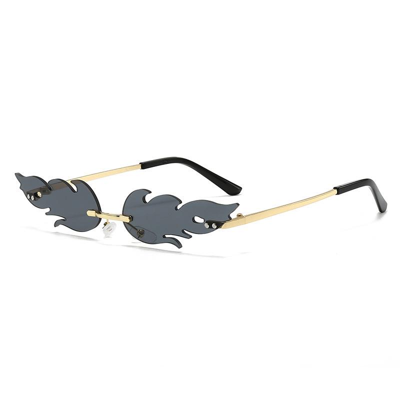 Flame Frameless Sunglasses Party Sunglasses Feather Sunglasses Metal