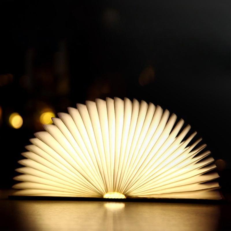 1Pc Leather Seven-color Book Light Led Creative Page Turning Book Light, Folding Desk Lamp Variable Night Light Souvenir