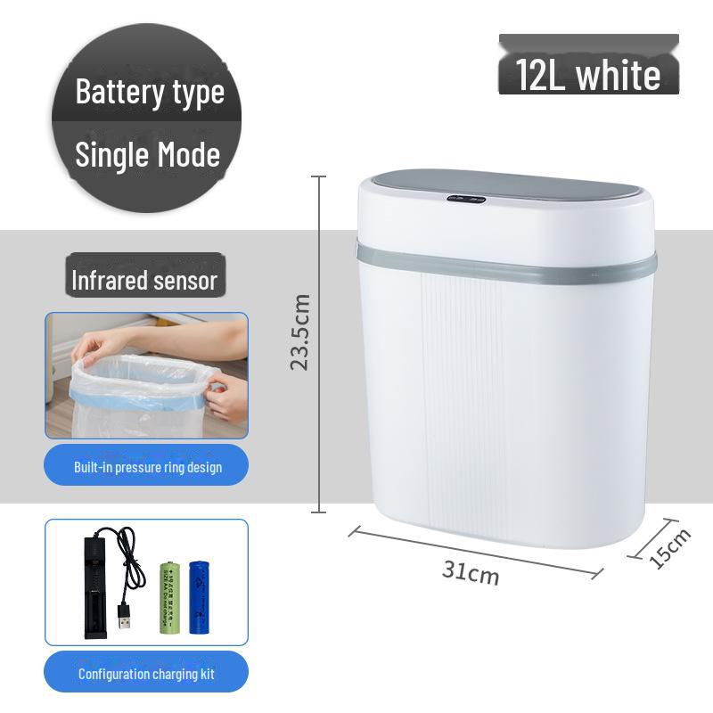 

Индукционное умное мусорное ведро для ванной комнаты с бесконтактным автоматическим распознаванием и зарядкой в двух режимах 27*15*30cm