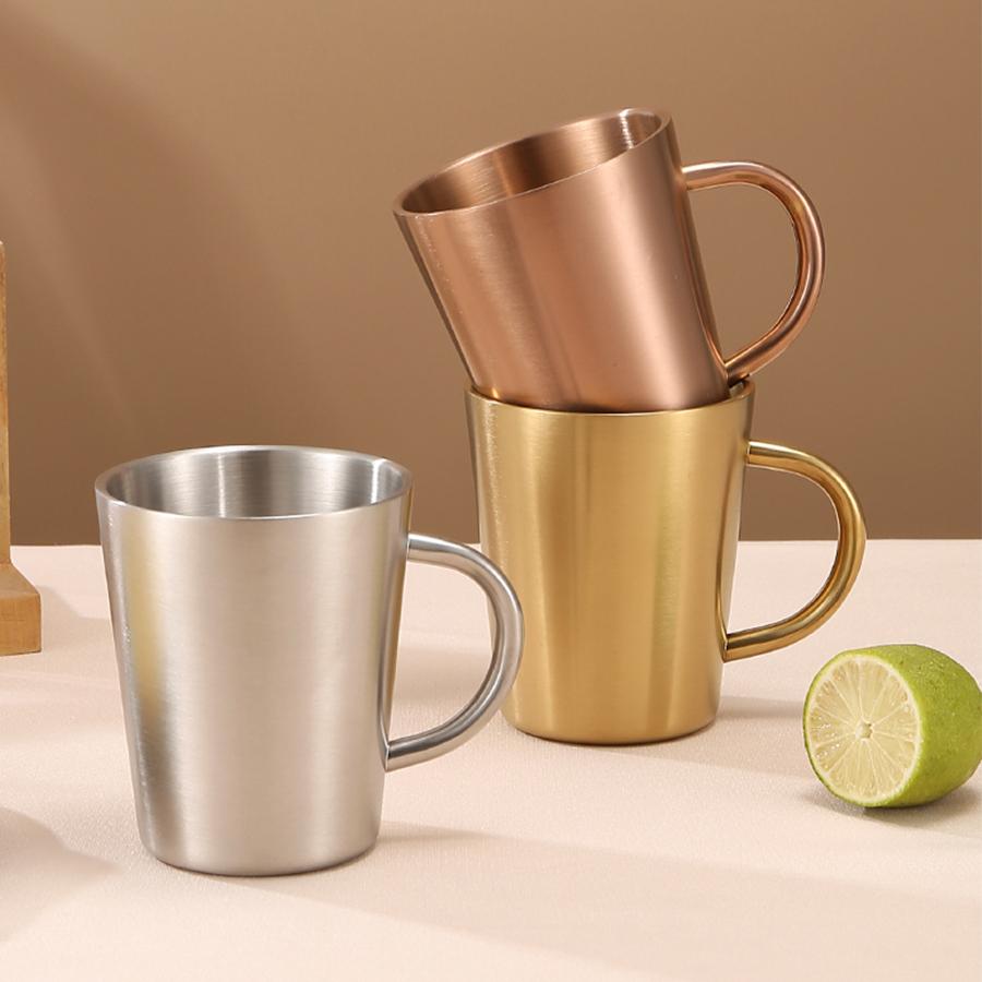 1Pc304 Stainless Steel Korean Style Coffee Cup Available In Multiple Colors HeatResistant And Drop Resistant