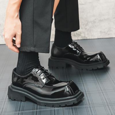 Originaldesign 2024 S/A Neue Britischer Stil Lackschuhe für Herren Schwarz Hombre Täglich Business Casual Kleid Hochwertig
