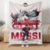 Football Messi Customize Your Name Blanket Gift Personalized Blanket Warmthful Decor Versatile for Office Office Chair Nap Bed