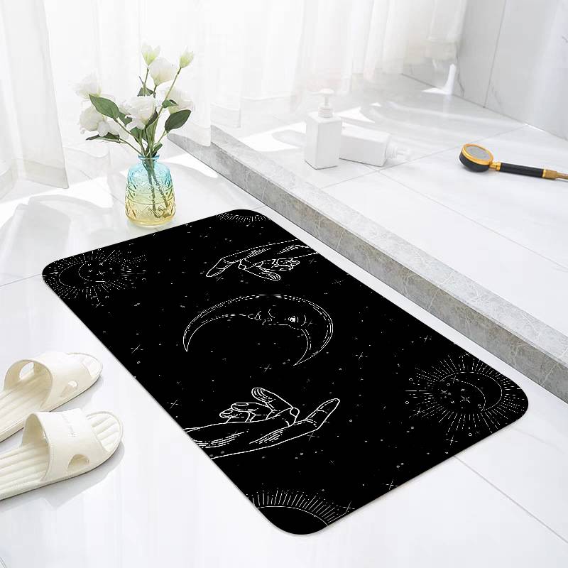 Moon Phases Light Floor Mats Home Laundry Rug Carpet For Living Room Decor Lounge Area Anti-slip Foot Mat Entrance Doormat