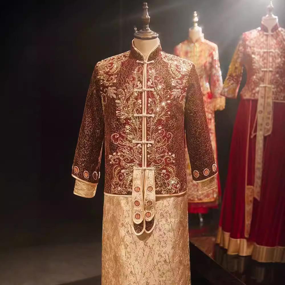 2023 Groom Dragon & Phoenix Xiuhe Suit - Chinese Wedding Ethnic Men's Attire