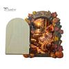 Decorative Baseboard Elf Door Wooden Halloween Decor, 2D Fairy Mouse Miniature Wall Autumn Theme Tale Ornaments Hanging, Rustic Shelf Ornament