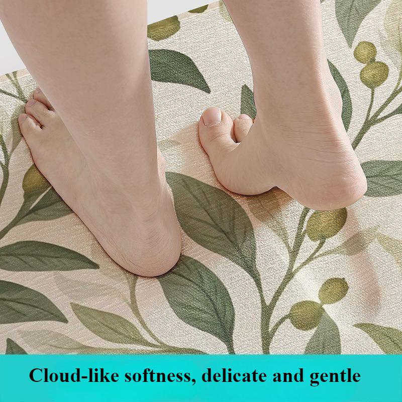 Luxury Floral Bath Mat - Extra Thick & Quick Dry Sponge - Super Absorbent, Skin-Friendly, Non-Slip Bathroom Rug - Elegant Style