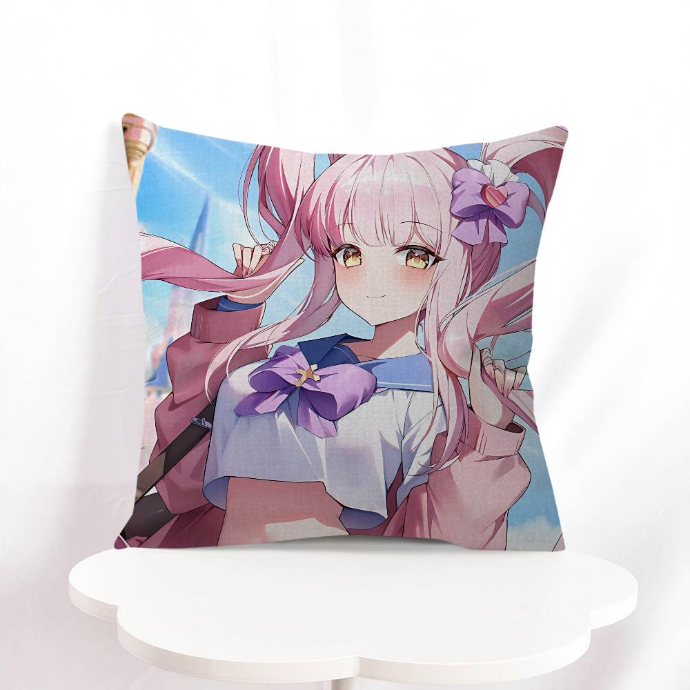 

Part Three Blue Archive Anime Pillowcase Bedroom Sofa Decorative Cushion Cover With Zipper Soft Cushion Cover 16x16Inch