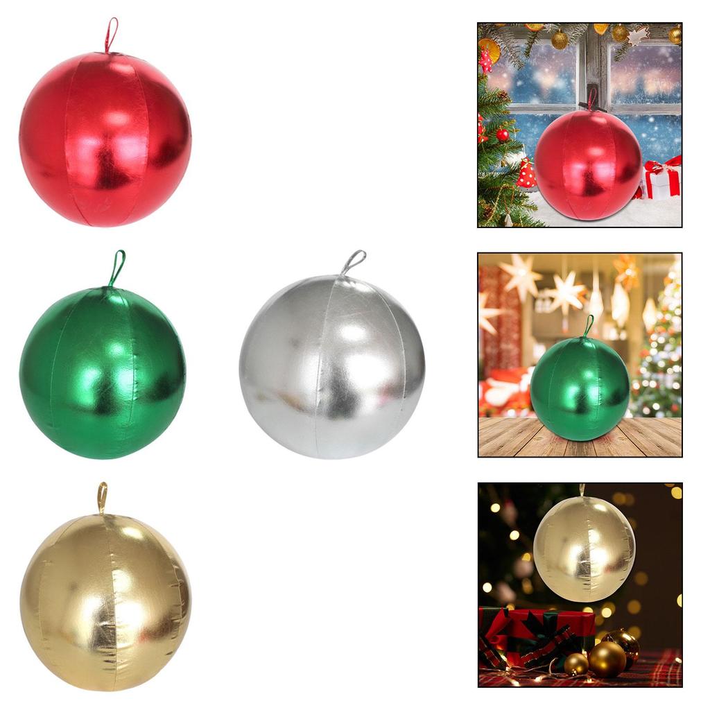 Christmas Inflatable Ball Large Blow up Ball Hanging Ball Garden Decoration Xmas Ball for Front Door Pool Yard Lawn Holiday