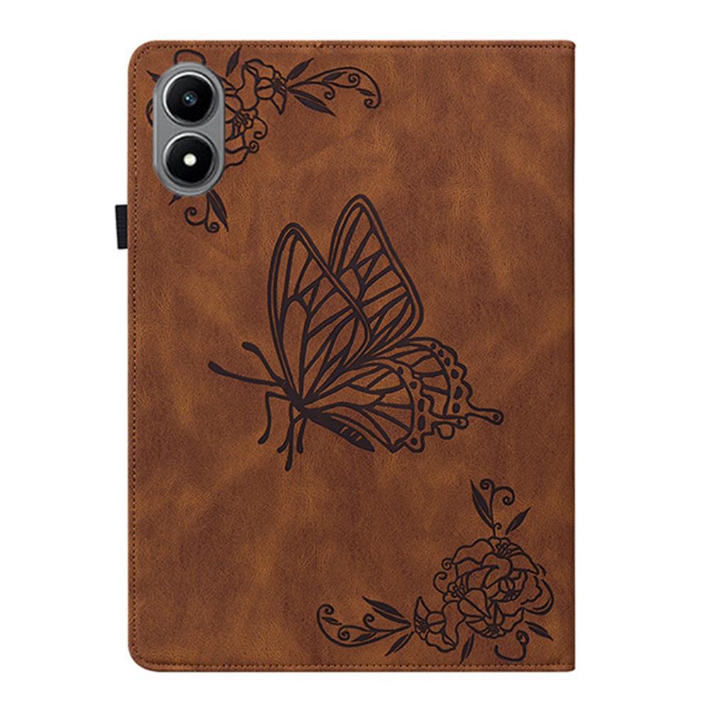 For Infinix Xpad 20 Case Butterfly Flower Imprint PU Leather Tablet Cover with Card Slots