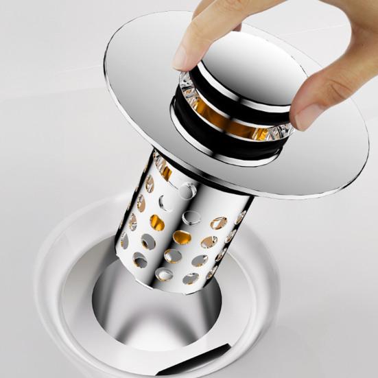 Bathroom Sink Drain Strainer Universal 3 in 1 Pop Up Stopper with Detachable