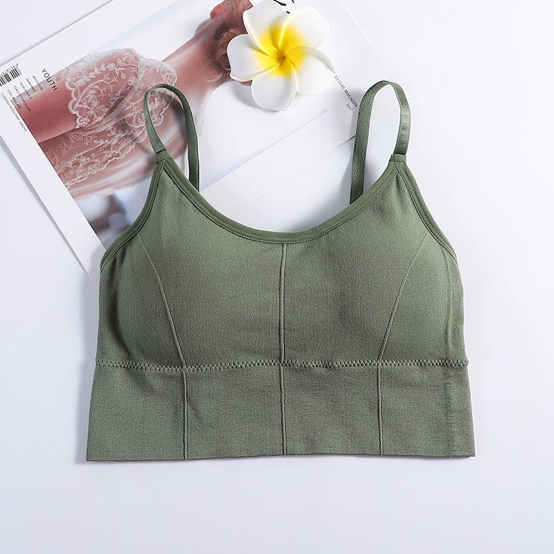 Seamless Ribbed Spaghetti Strap Bustier Vest for Women