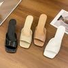 Women High Heel Sandals Summer Fashion Square Toe Open Toe Elegant Casual Comfortable Black High Heel Sandals