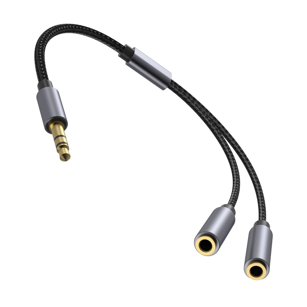Earphone Splitters Cord Aux Y Splitters for Tablets Gold-Plate Connectors for Accurate Data Transmission Headphone Cord