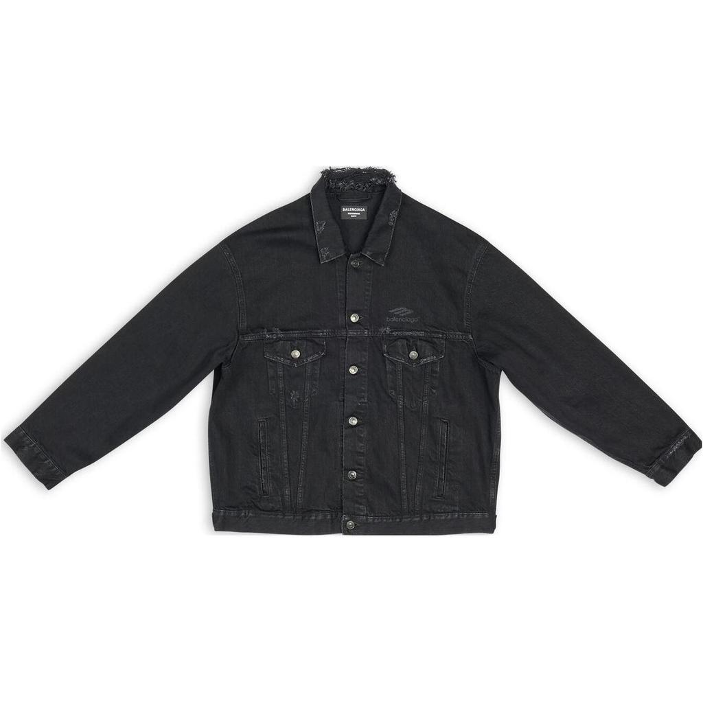Balenciaga SS22 Denim Jacket Men's Black 704298TBP471029