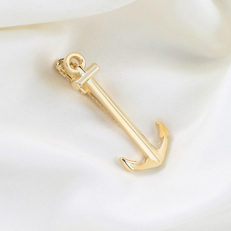 Electroplating Gold Silver Gun Black Boat Anchor Tie Clip Fun Metal Men's